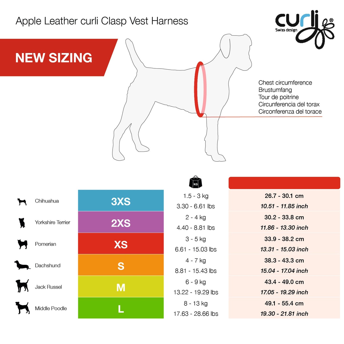 Curli Vest Harness Curli-Clasp Premium Apple Leather Black