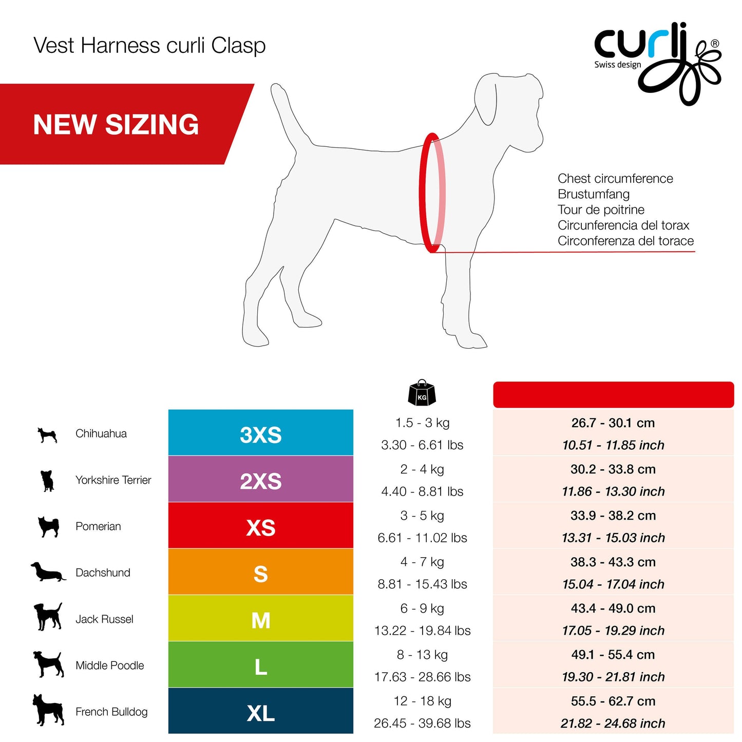 Curli Vest Harness Curli-Clasp Air-Mesh Ruby